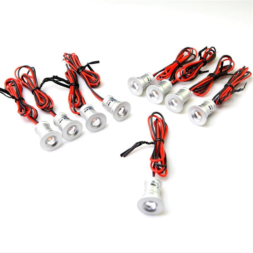 9pcs/lot DC12V 1W LED MINI Downlight Bridgelux Chip Waterproof IP65 LED Spot Light LED Cabinet Light LED Downlight