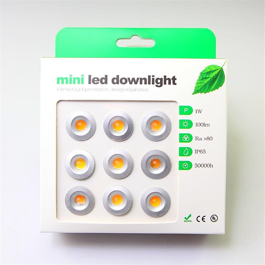 9pcs/lot DC12V 1W LED MINI Downlight Bridgelux Chip Waterproof IP65 LED Spot Light LED Cabinet Light LED Downlight