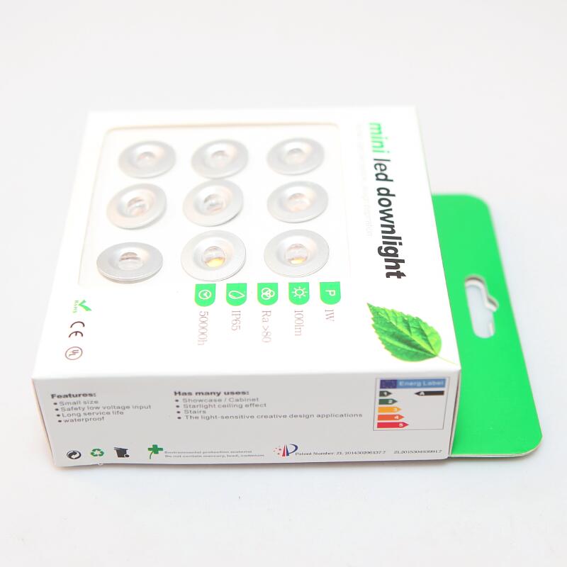 9pcs/lot DC12V 1W LED MINI Downlight Bridgelux Chip Waterproof IP65 LED Spot Light LED Cabinet Light LED Downlight