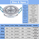 GD 4pcs 1W 3W LED Recessed Spot  110V 220V Dimmable LED Ceiling Fixture Dimmable LED Spot Downlight Interior Home Living Room