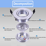 GD 4pcs 1W 3W LED Recessed Spot  110V 220V Dimmable LED Ceiling Fixture Dimmable LED Spot Downlight Interior Home Living Room