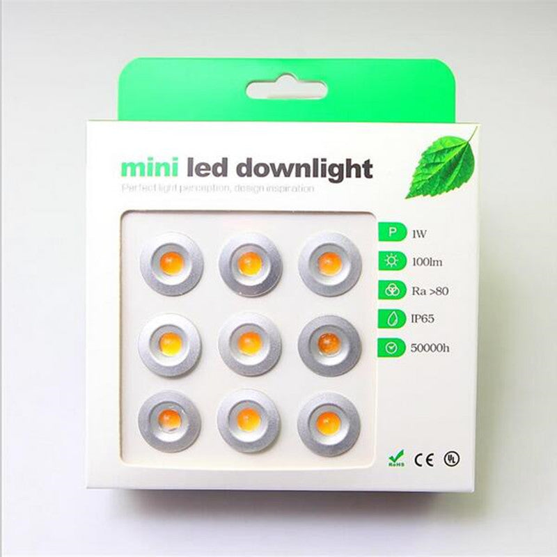 Dimmable 9pcs Mini 1W LED Downlight Indoor Outdoor Garden Bathroom Corridor Ceiling Spotlight Bulb Light Waterproof Square Round