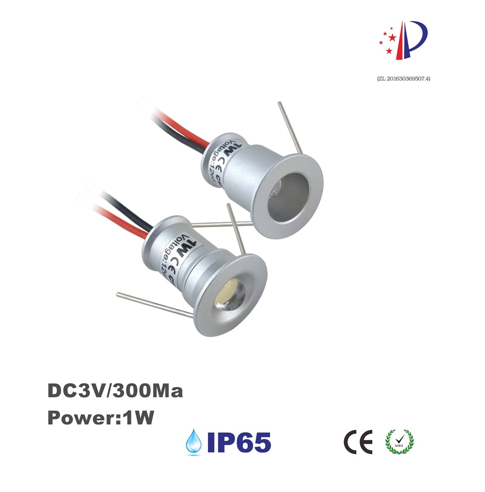 Ceiling Spot Light 30D/120D,  Mini 1W Downlights,  Led SpotLight DC3V/300mA, DIY Lamp For Home Lighting, 15mm Cutout 6pc