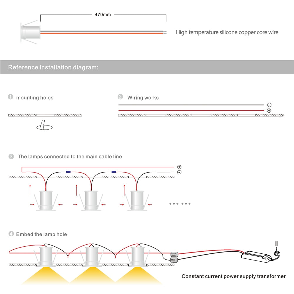 Ceiling Spot Light 30D/120D,  Mini 1W Downlights,  Led SpotLight DC3V/300mA, DIY Lamp For Home Lighting, 15mm Cutout 6pc