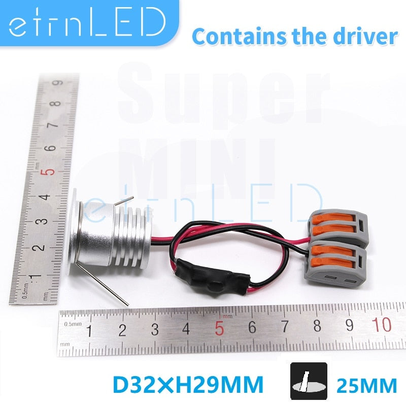 etrnLED 3W Ceiling Spots 12v Led Focus Mini Led Light Recessed Lamp Interior Spotlights Cabinet Showcase Downlight with Driver Spot