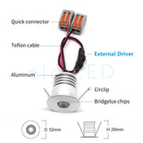 etrnLED 3W Ceiling Spots 12v Led Focus Mini Led Light Recessed Lamp Interior Spotlights Cabinet Showcase Downlight with Driver Spot