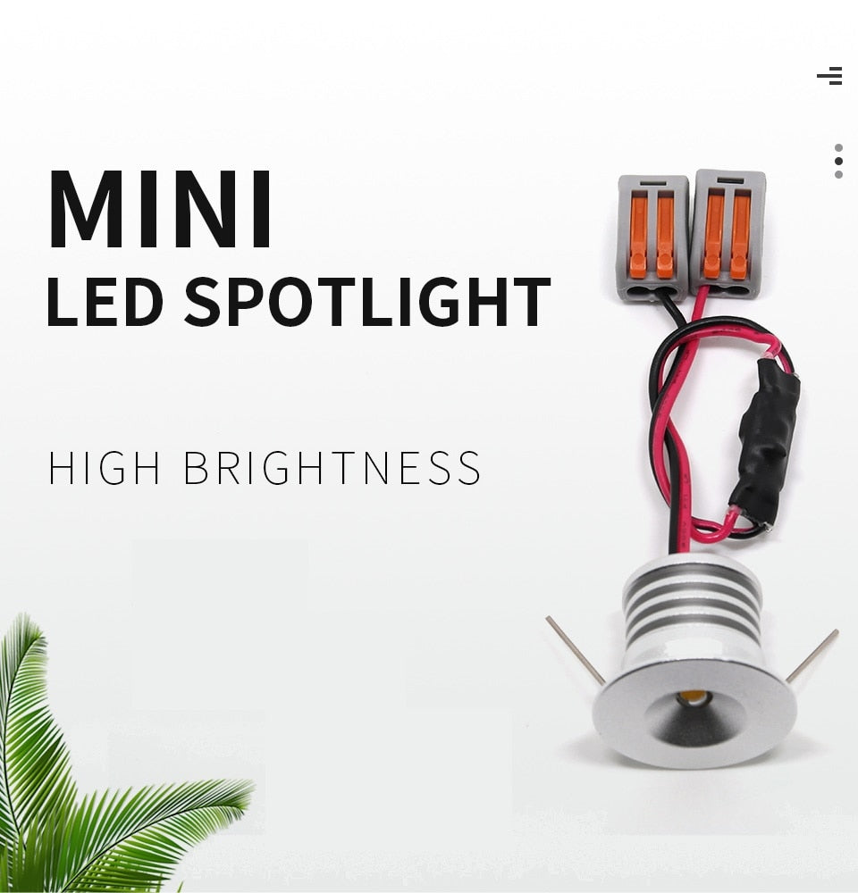 etrnLED 3W Ceiling Spots 12v Led Focus Mini Led Light Recessed Lamp Interior Spotlights Cabinet Showcase Downlight with Driver Spot