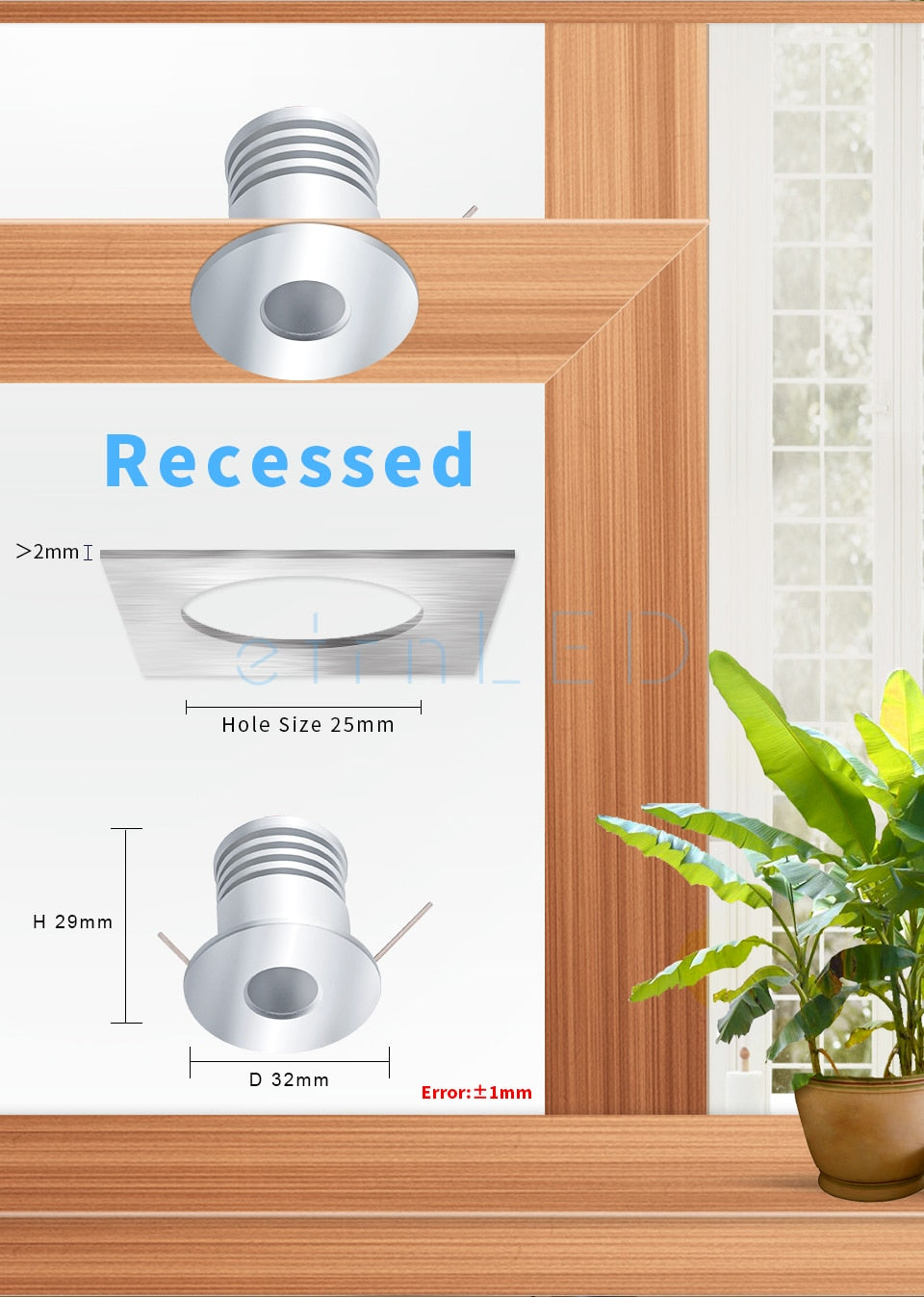 etrnLED 3W Ceiling Spots 12v Led Focus Mini Led Light Recessed Lamp Interior Spotlights Cabinet Showcase Downlight with Driver Spot