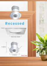 etrnLED 3W Ceiling Spots 12v Led Focus Mini Led Light Recessed Lamp Interior Spotlights Cabinet Showcase Downlight with Driver Spot