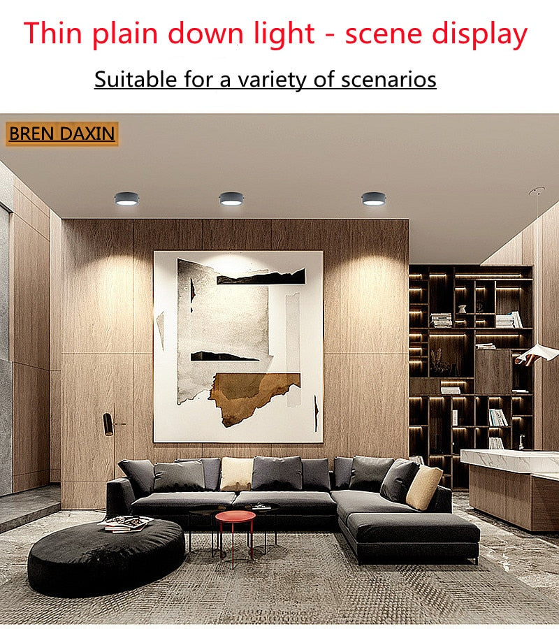 Surface mounted LED downlight spot light 3W 5W 7W 9W 12W ceiling light living room study window background wall lighting