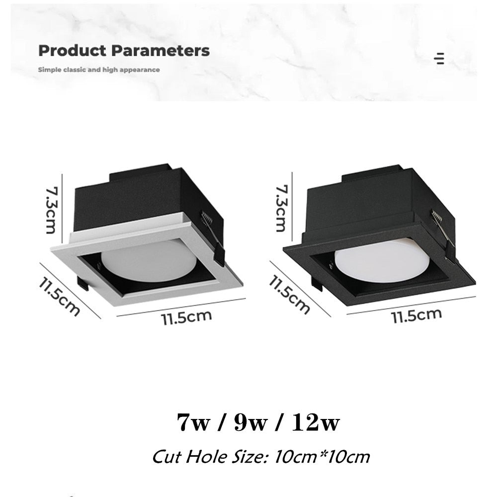 GX53 Led Recessed Downlight Bulb Replaceable Freely Ceiling Led Spot Lamp 7W 9W 12W For Living Room Bedroom Kitchen Lighting