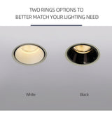 Aisilan LED recessed downlight frameless 30° adjustable anti-glare detachable bedroom corridor white black built in spot light