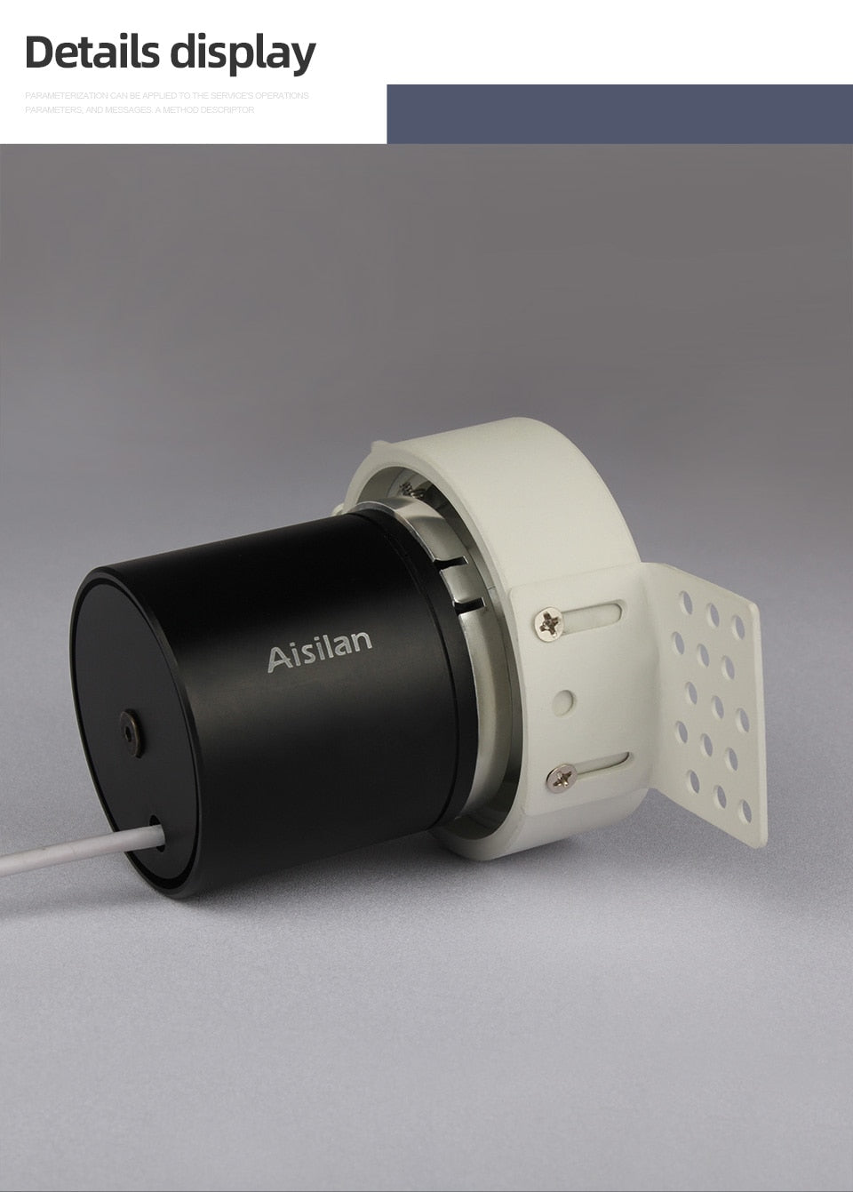 Aisilan LED recessed downlight frameless 30° adjustable anti-glare detachable bedroom corridor white black built in spot light