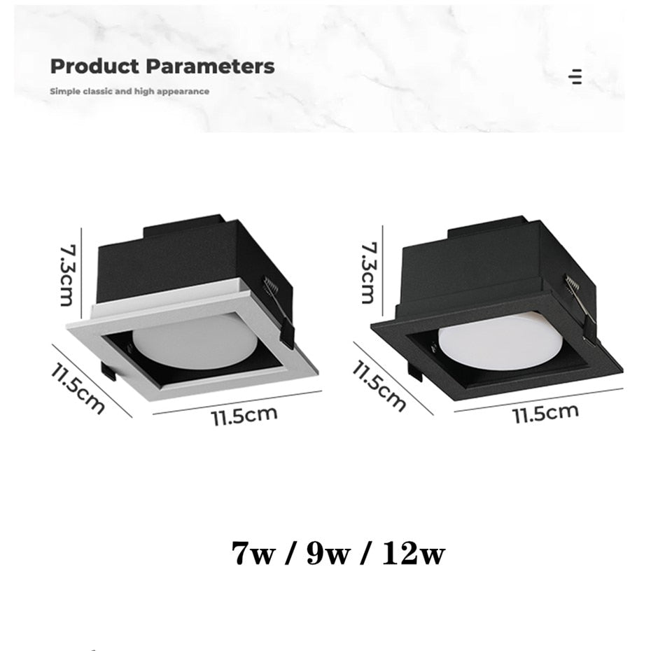 GX53 Led Recessed Downlight Bulb Replaceable Freely Ceiling Led Spot Lamp 7W 9W 12W For Living Room Bedroom Kitchen Lighting