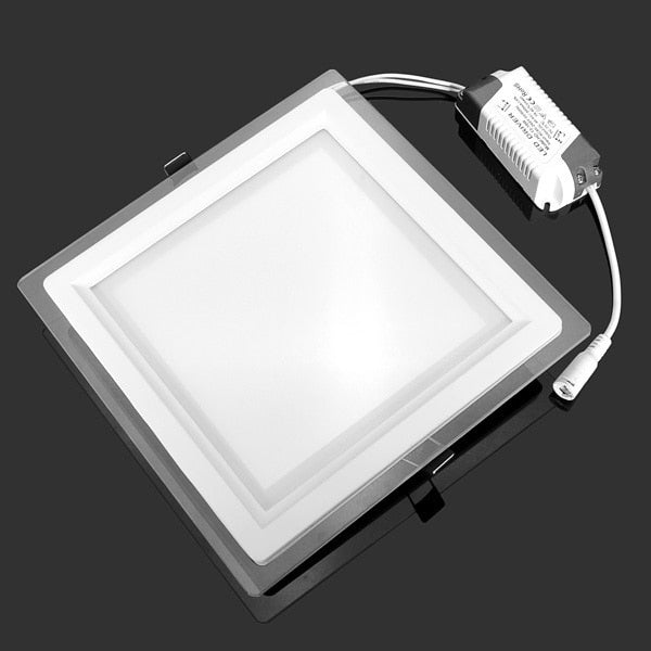 LED Panel Light Round/Square Glass Panel Downlight 6W 12W 18W Ceiling Recessed Lights Spot Light Indoor Lamps AC85-265V