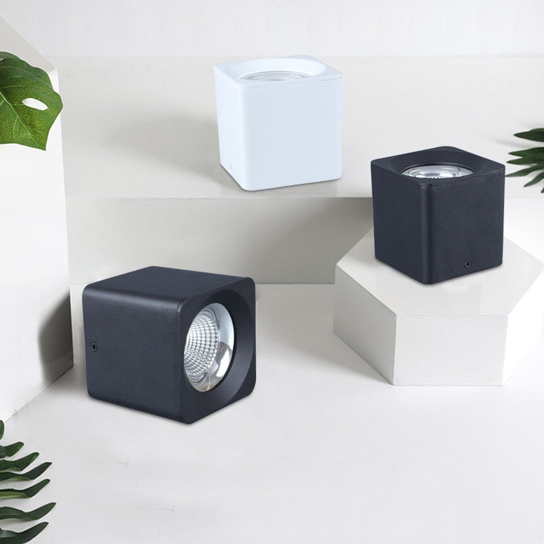 New square dimmable COB LED downlight 7W 9W 12W LED ceiling spotlight AC85~265V LEDceiling light warm/cool white indoor lighting