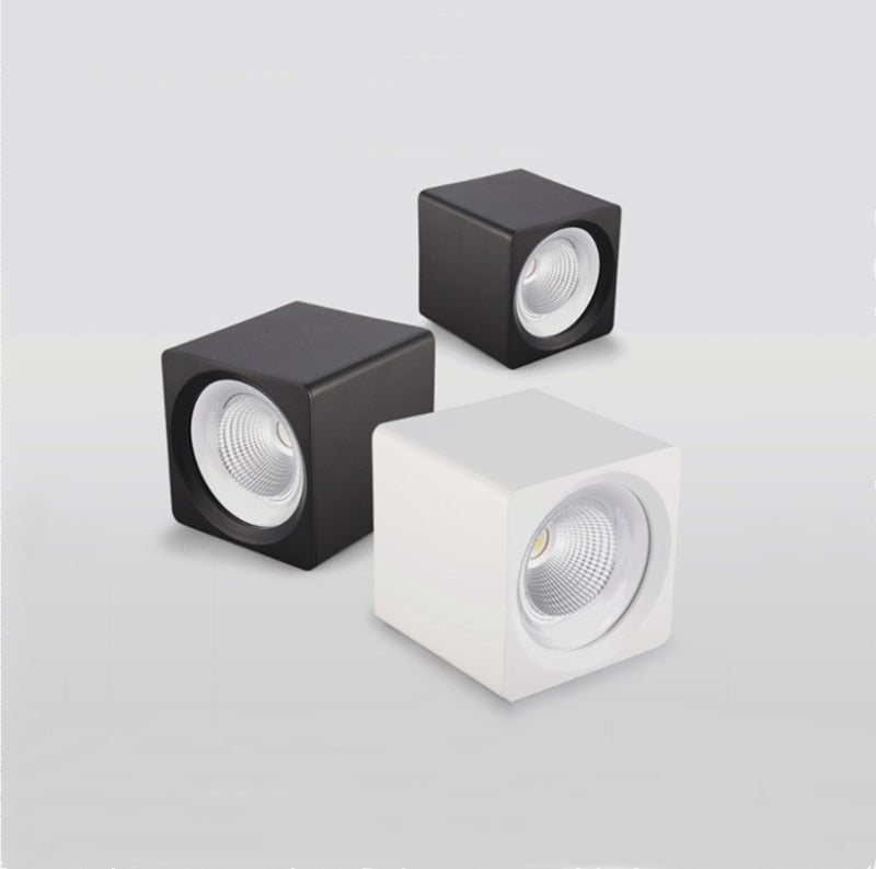 New square dimmable COB LED downlight 7W 9W 12W LED ceiling spotlight AC85~265V LEDceiling light warm/cool white indoor lighting
