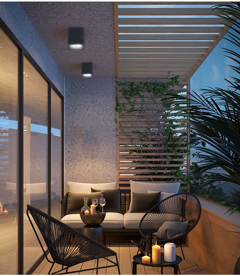 New square dimmable COB LED downlight 7W 9W 12W LED ceiling spotlight AC85~265V LEDceiling light warm/cool white indoor lighting