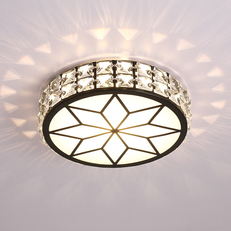 Luxury Modern Living Room Downlight Led Aisle Lamp Corridor Light Nordic Crystal Round Simple Entrance Light Entrance Lighting