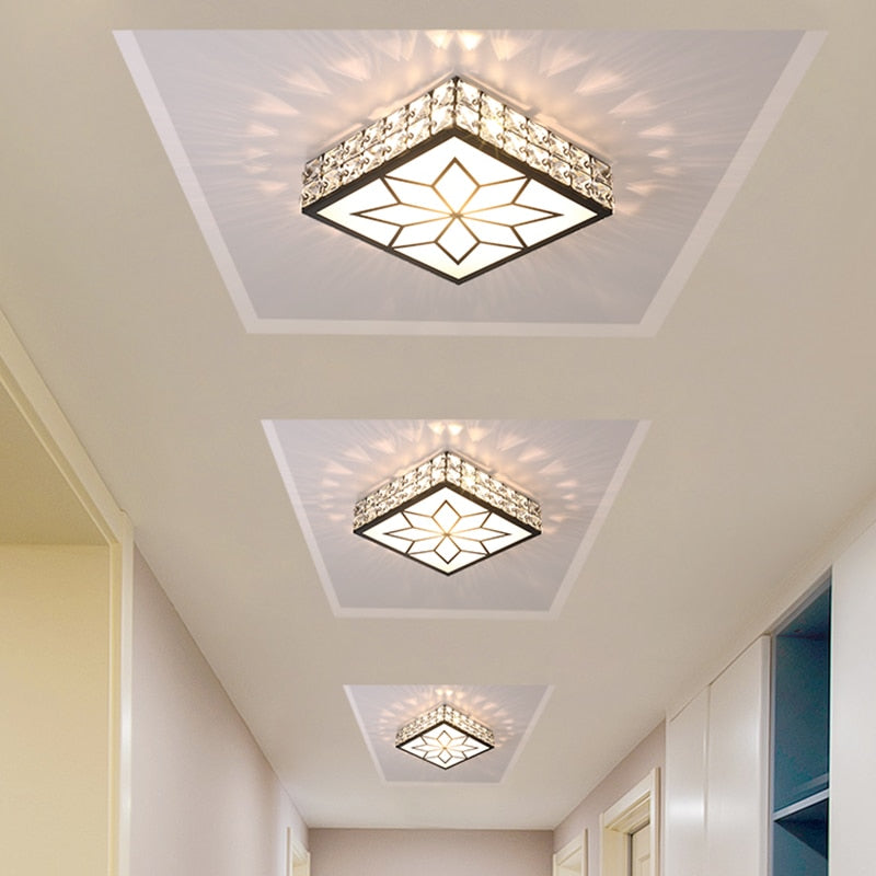 Luxury Modern Living Room Downlight Led Aisle Lamp Corridor Light Nordic Crystal Round Simple Entrance Light Entrance Lighting