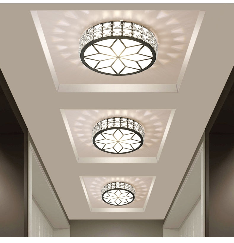 Luxury Modern Living Room Downlight Led Aisle Lamp Corridor Light Nordic Crystal Round Simple Entrance Light Entrance Lighting
