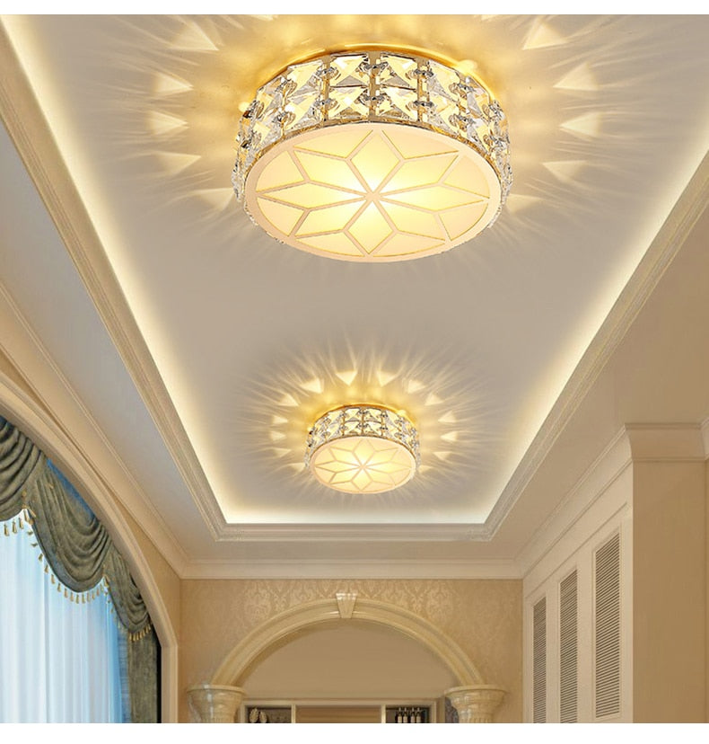 Luxury Modern Living Room Downlight Led Aisle Lamp Corridor Light Nordic Crystal Round Simple Entrance Light Entrance Lighting