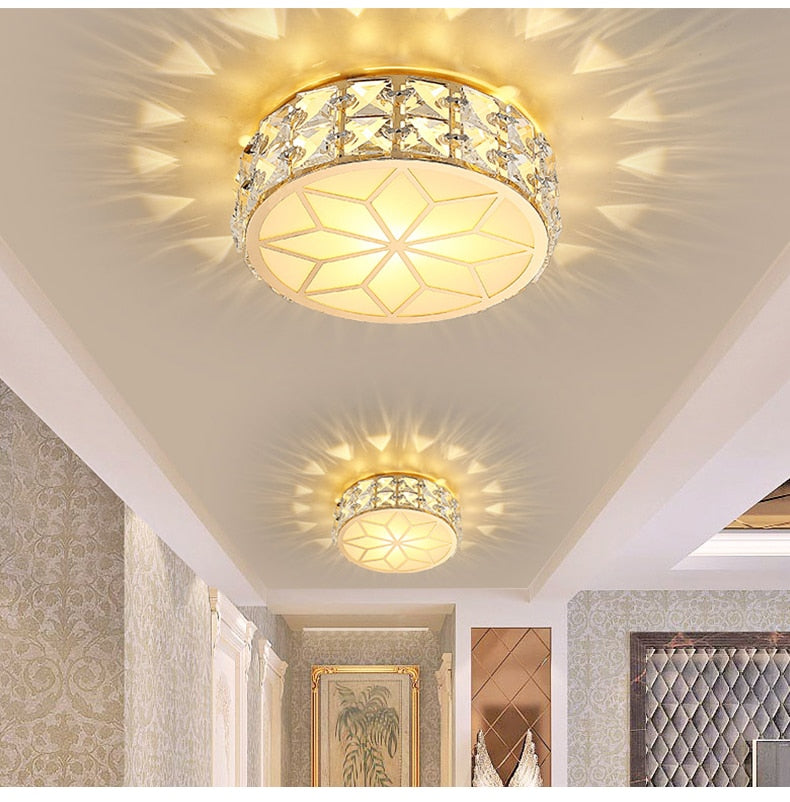 Luxury Modern Living Room Downlight Led Aisle Lamp Corridor Light Nordic Crystal Round Simple Entrance Light Entrance Lighting