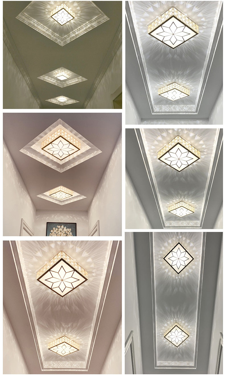 Luxury Modern Living Room Downlight Led Aisle Lamp Corridor Light Nordic Crystal Round Simple Entrance Light Entrance Lighting