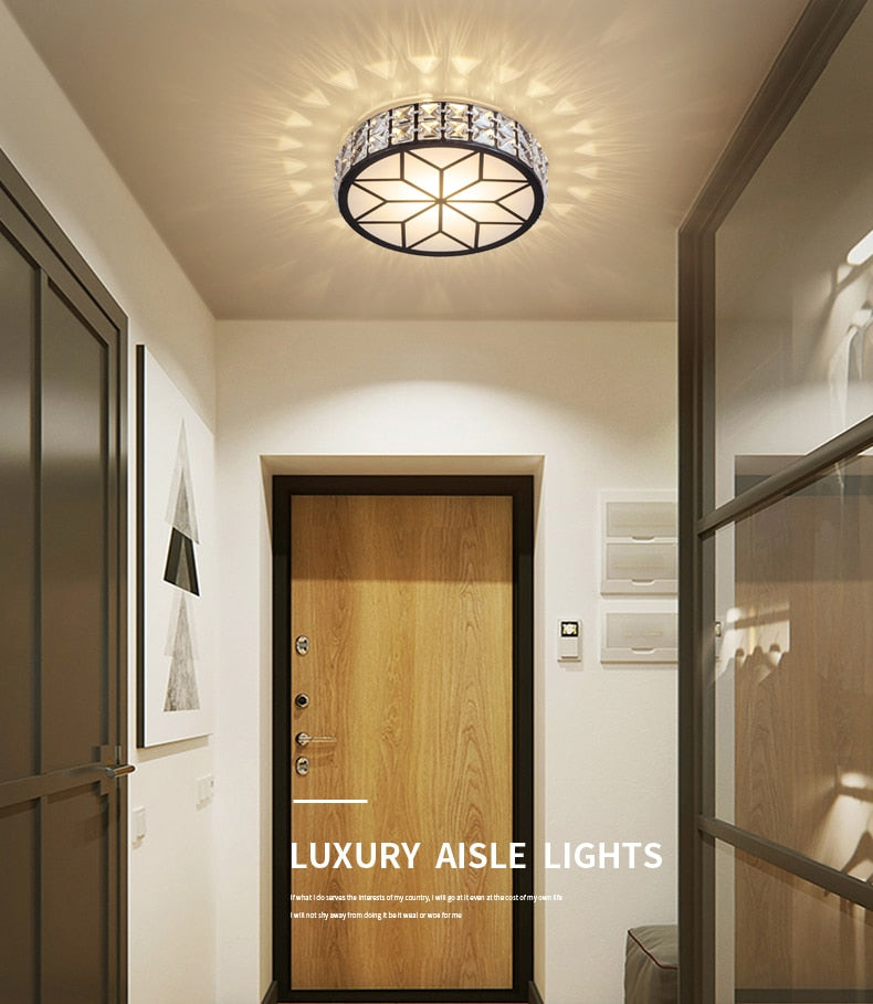 Luxury Modern Living Room Downlight Led Aisle Lamp Corridor Light Nordic Crystal Round Simple Entrance Light Entrance Lighting