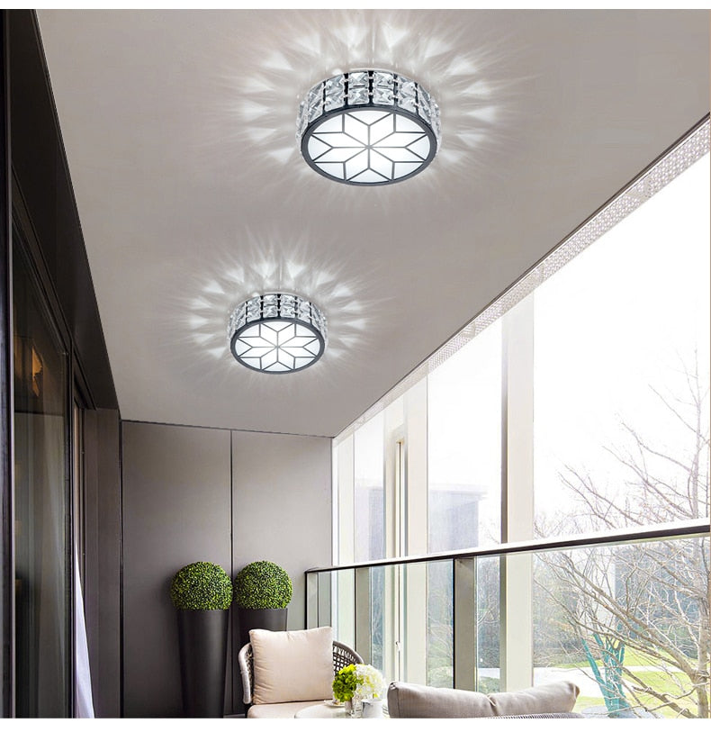 Luxury Modern Living Room Downlight Led Aisle Lamp Corridor Light Nordic Crystal Round Simple Entrance Light Entrance Lighting