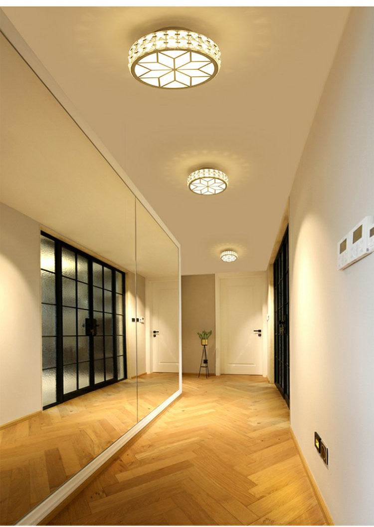 Luxury Modern Living Room Downlight Led Aisle Lamp Corridor Light Nordic Crystal Round Simple Entrance Light Entrance Lighting