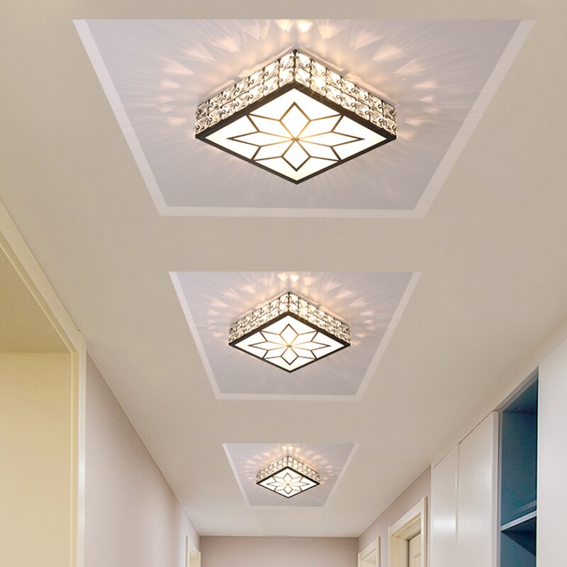 Luxury Modern Living Room Downlight Led Aisle Lamp Corridor Light Nordic Crystal Round Simple Entrance Light Entrance Lighting