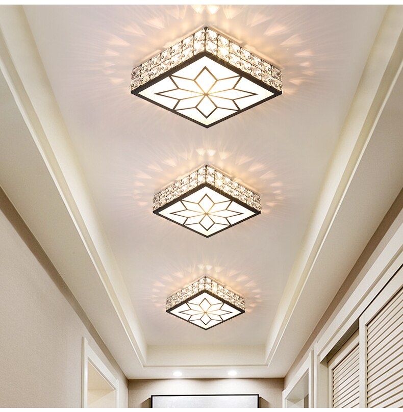 Luxury Modern Living Room Downlight Led Aisle Lamp Corridor Light Nordic Crystal Round Simple Entrance Light Entrance Lighting