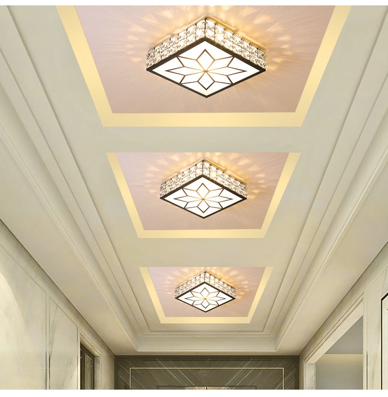 Luxury Modern Living Room Downlight Led Aisle Lamp Corridor Light Nordic Crystal Round Simple Entrance Light Entrance Lighting