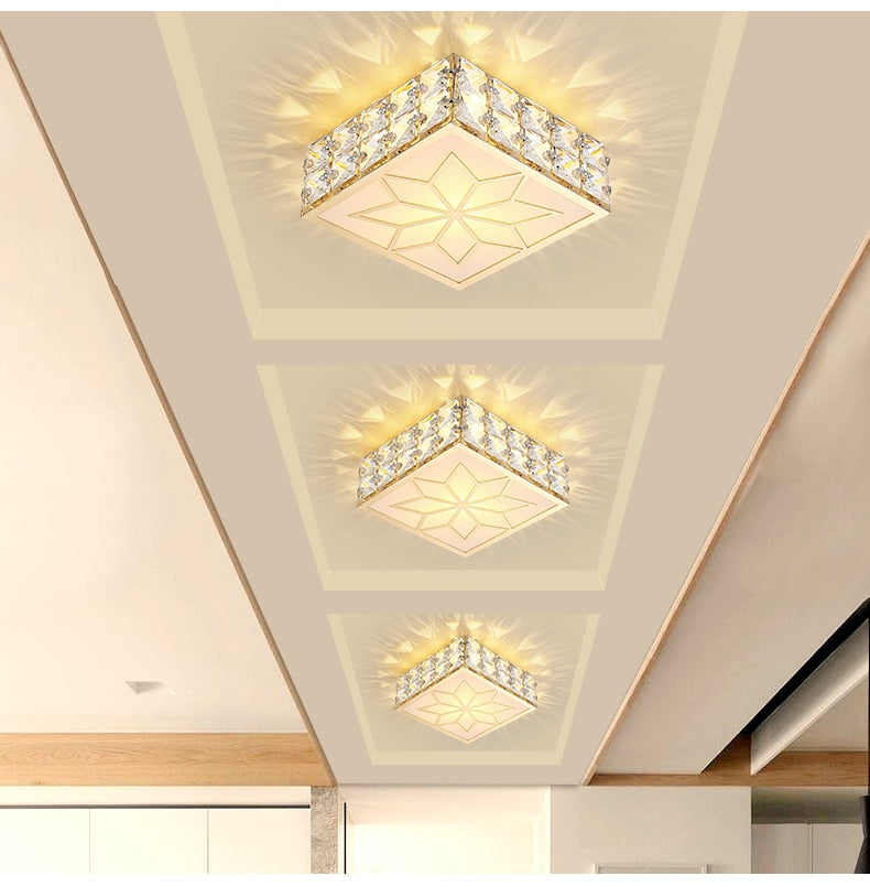 Luxury Modern Living Room Downlight Led Aisle Lamp Corridor Light Nordic Crystal Round Simple Entrance Light Entrance Lighting