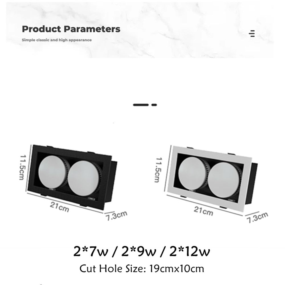 Recessed Led Downlight Lamp GX53 Bulb Ceiling Led Light No glare Bulb Replace 14W 18W 24W For Kitchen Dining Room Living Room