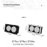 Recessed Led Downlight Lamp GX53 Bulb Ceiling Led Light No glare Bulb Replace 14W 18W 24W For Kitchen Dining Room Living Room