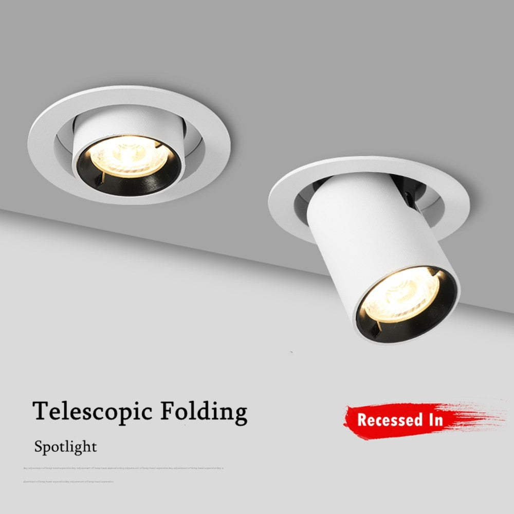 Led Recessed Lights Dimmable Spot Led Downlight Foldable Rotatable Indoor Home Ceiling Lamp AC110V 220V Living Room Kitchen Lamp