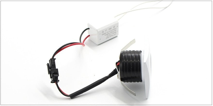 LEDIARY LED Mini Downlight 36-42mm Cut hole Square White Aluminum Recessed COB Downlight LED Spot Lamp 100-240V Isolated Driver