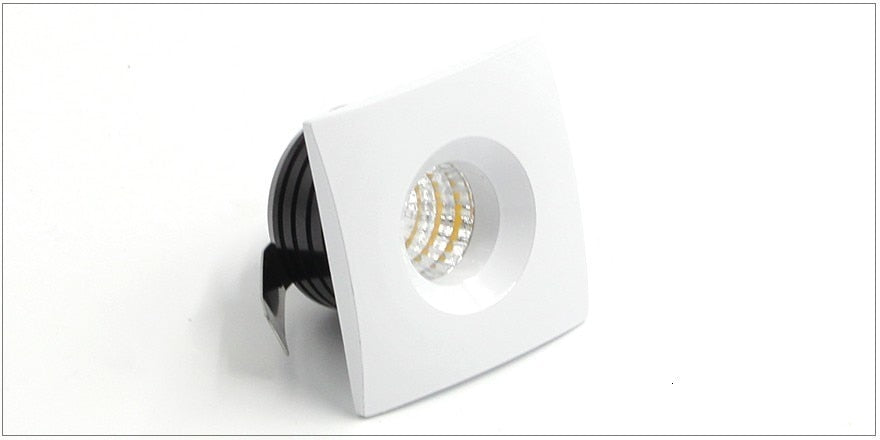 LEDIARY LED Mini Downlight 36-42mm Cut hole Square White Aluminum Recessed COB Downlight LED Spot Lamp 100-240V Isolated Driver
