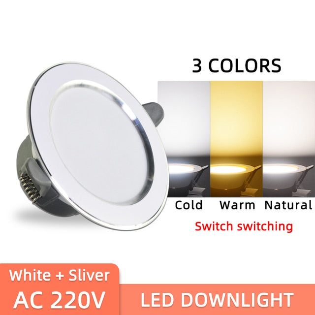 Downlight 3W 5W led Downlight 3000k 4500K 6000K AC220V-240V recessed led downlight Kitchen living room Indoor recessed downlight