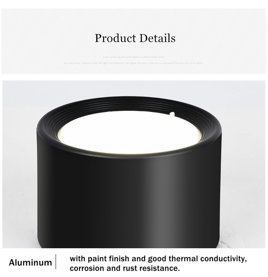 Surface Mounted Led Downlight Dimmable 5W 12W Ceiling LED Spot Lamp Indoor Lighting Fixture For Living Room Foyer Decoration