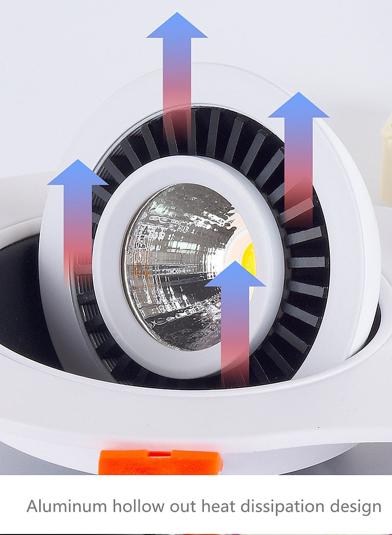 Rotatable Angle LED Recessed Downlight 5W 7W 10W 15W 18W LED Ceiling Spot Light AC 110V 220V Black/White Housing Light
