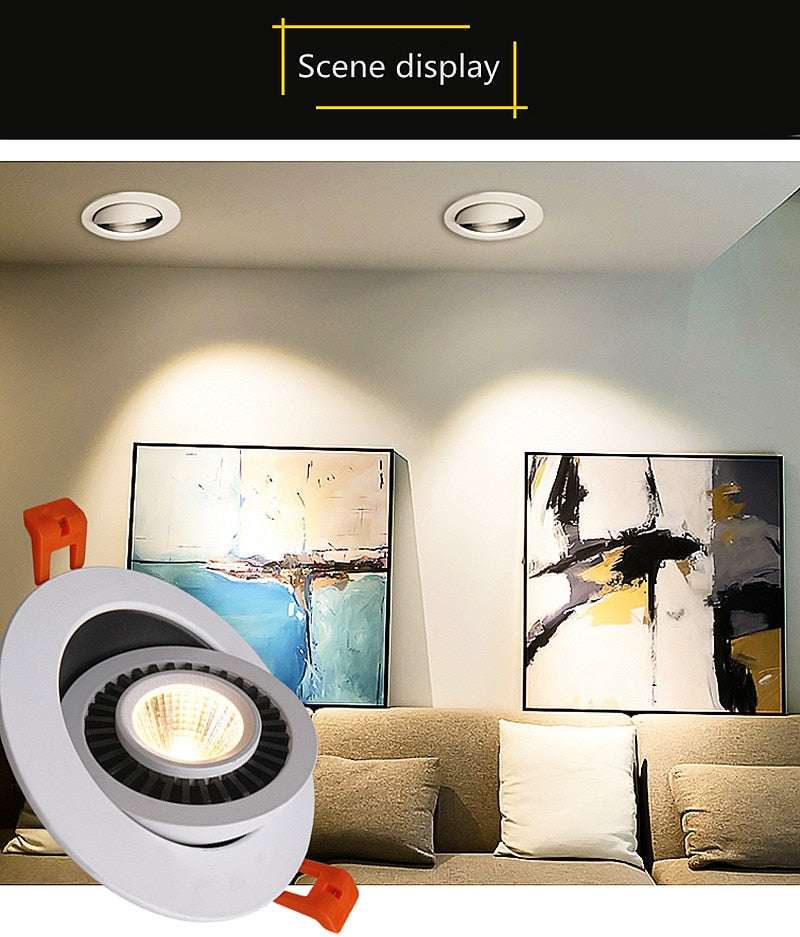 Rotatable Angle LED Recessed Downlight 5W 7W 10W 15W 18W LED Ceiling Spot Light AC 110V 220V Black/White Housing Light