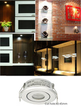 Mini 1W 3W 10pcs Silver Aluminum Spot LED Downlight Receesed Ceiling Light Small Size Cut 40-45mm