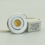 Mini 1W 3W 10pcs Silver Aluminum Spot LED Downlight Receesed Ceiling Light Small Size Cut 40-45mm