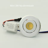 Mini 1W 3W 10pcs Silver Aluminum Spot LED Downlight Receesed Ceiling Light Small Size Cut 40-45mm