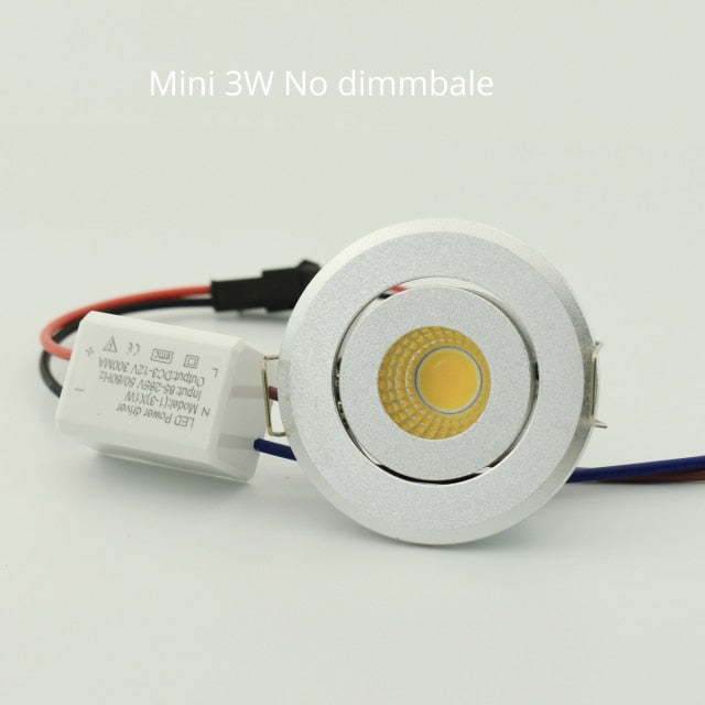 Mini 1W 3W 10pcs Silver Aluminum Spot LED Downlight Receesed Ceiling Light Small Size Cut 40-45mm
