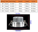 Super Bright Recessed LED Dimmable Downlight COB 3W 5W 7W 12W LED Spot light LED decoration Ceiling Lamp AC/DC 12V