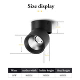 LED Spot Light Focus Ceiling Spotlight Foldable Surface Mounted Downlights Adjustable Angle Indoor Lighting for Home Shop Window